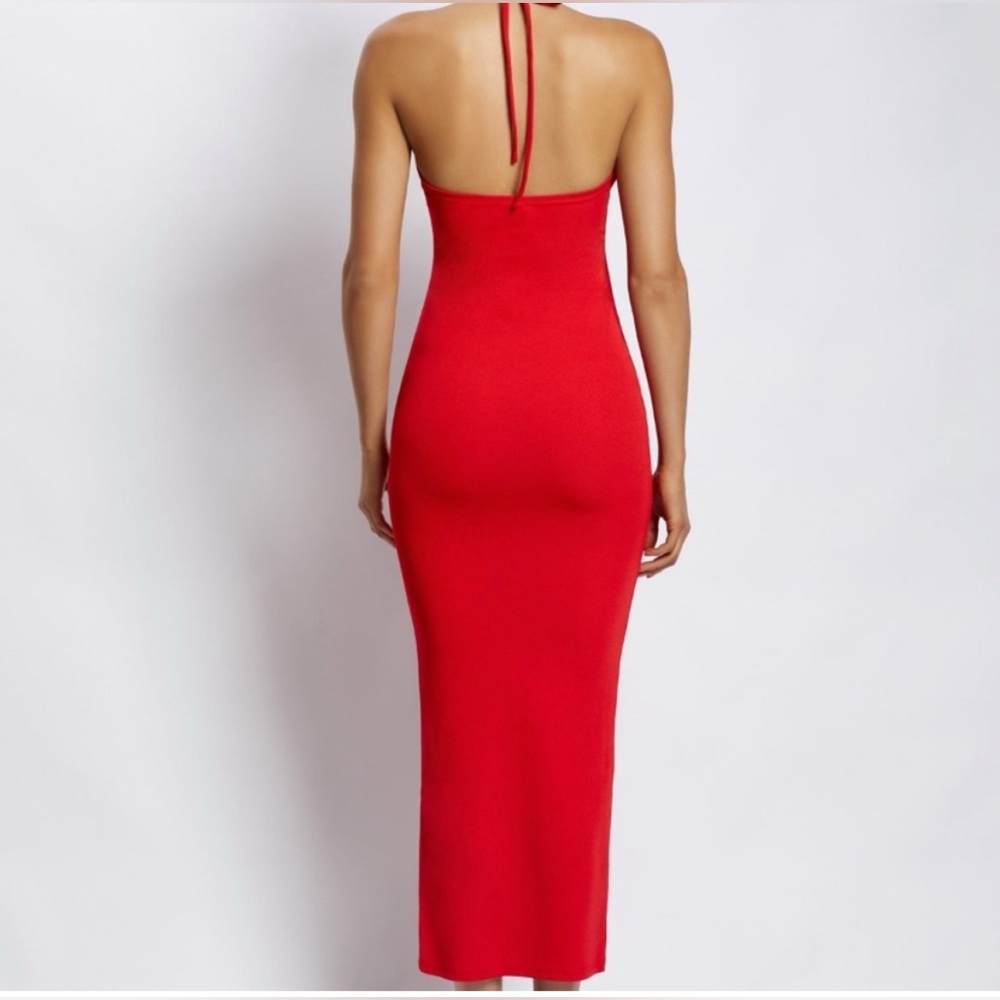 Meshki Red Cut-Out Midi Dress - Picture 2 of 10